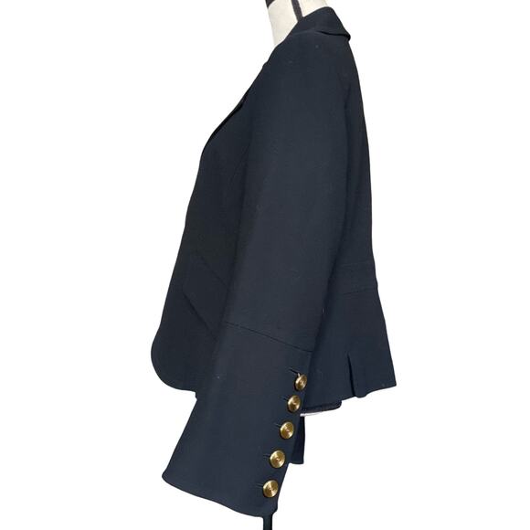 Ellen Tracy black wool blazer bell bottom sleeves button closure Women's Size M - Picture 3 of 9